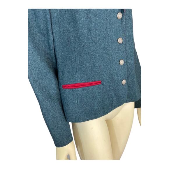 Vintage Miss Pendleton 100% Virgin Wool Blazer W/ Red collar & lining size 16 - Picture 6 of 13